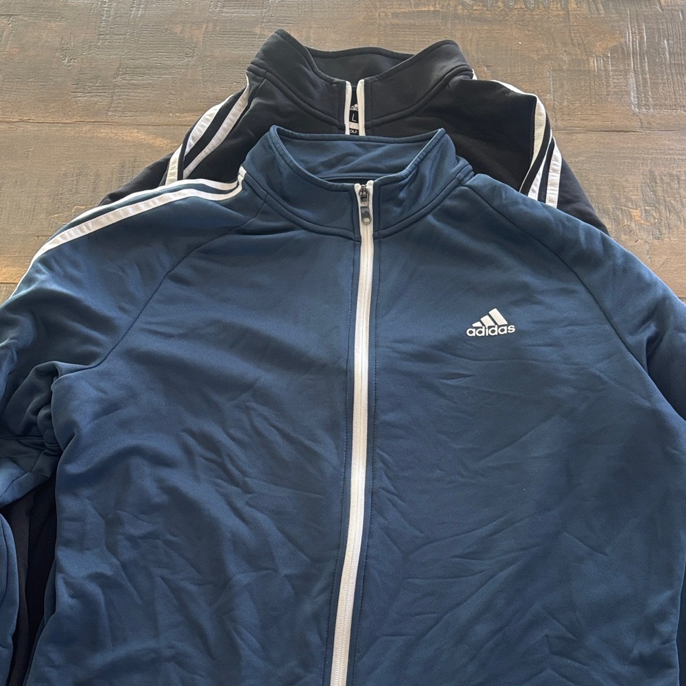 Adidas golf Men's Navy and Black Track Jackets bundle large